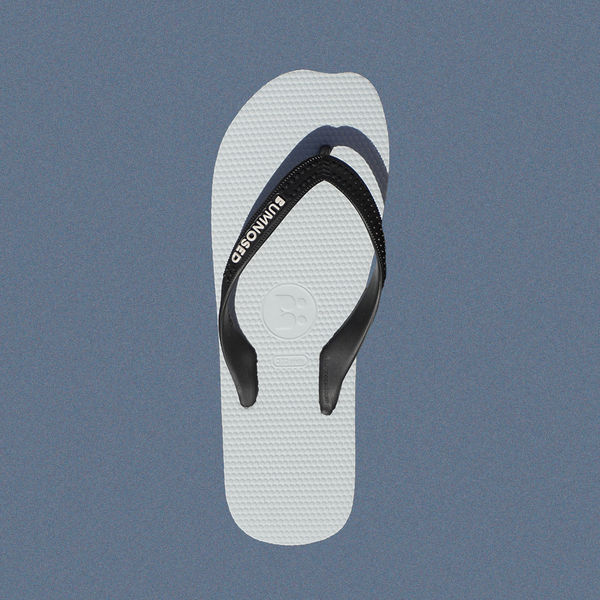 Black and white classic bumnosed double plugger thongs