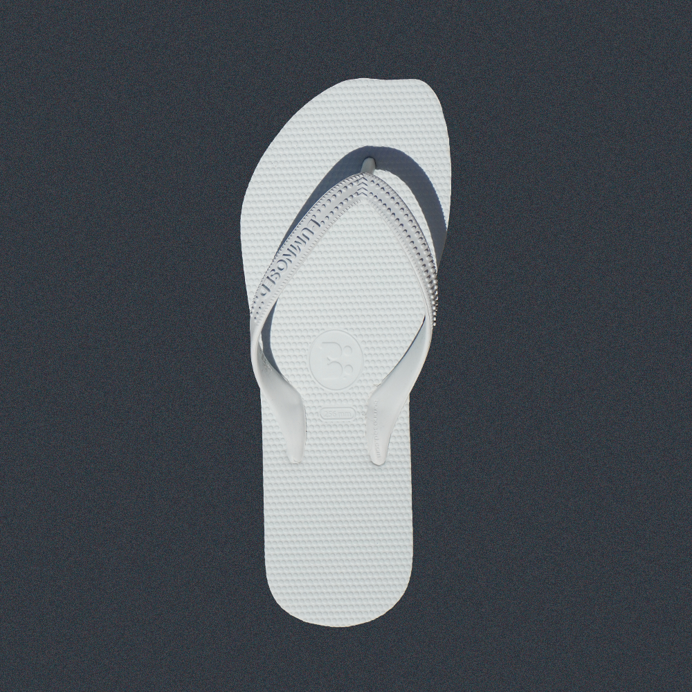 White slim bumnosed double plugger thongs